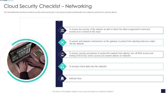 Cloud Information Security Cloud Security Checklist Networking Ppt Infographics Deck PDF Cloud Information Security Cloud Security Checklist Networking Ppt Infographics Deck PDF