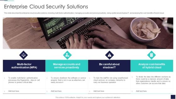 Cloud Information Security Enterprise Cloud Security Solutions Ppt Ideas File Formats PDF