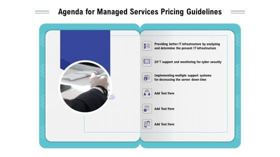 Cloud Managed Services Pricing Guide Agenda For Managed Services Pricing Guidelines Ppt Infographics Background PDF