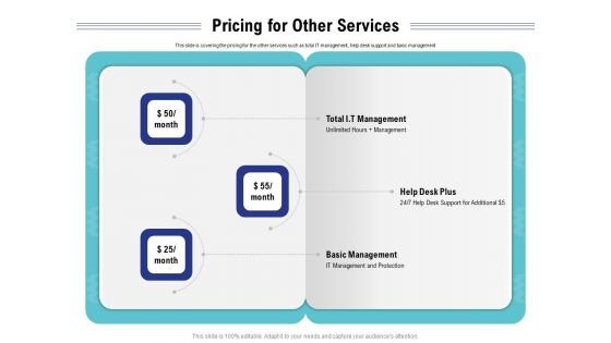 Cloud Managed Services Pricing Guide Pricing For Other Services Ppt Visual Aids Summary PDF