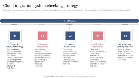 Cloud Migration System Checking Strategy Graphics PDF Cloud Migration System Checking Strategy Graphics PDF