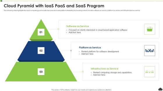 Cloud Pyramid With Iaas Paas And Saas Program Ppt PowerPoint Presentation File Designs Download PDF