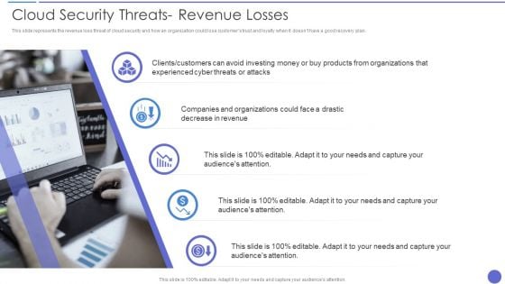 Cloud Security Threats Revenue Losses Themes PDF