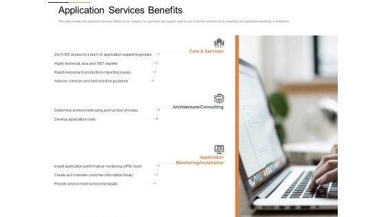 Cloud Services Best Practices Marketing Plan Agenda Application Services Benefits Slides PDF