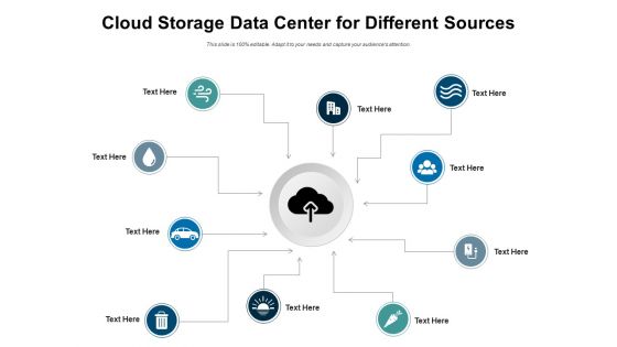 Cloud Storage Data Center For Different Sources Ppt PowerPoint Presentation Professional Samples PDF