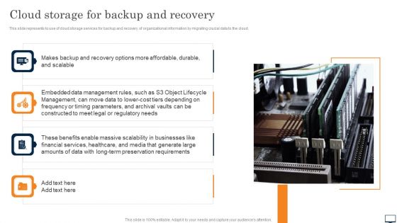 Cloud Storage For Backup And Recovery Ppt PowerPoint Presentation Diagram Lists PDF