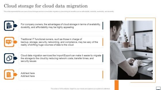 Cloud Storage For Cloud Data Migration Ppt PowerPoint Presentation File Pictures PDF