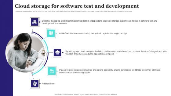 Cloud Storage For Software Test And Development Ppt PowerPoint Presentation File Deck PDF