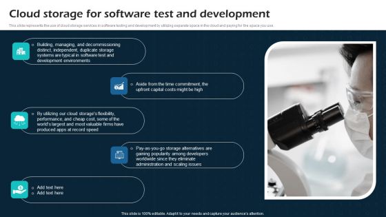 Cloud Storage For Software Test And Development Virtual Cloud Network IT Ppt Model Inspiration PDF