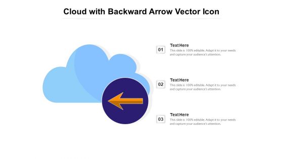 Cloud With Backward Arrow Vector Icon Ppt PowerPoint Presentation File Icon PDF