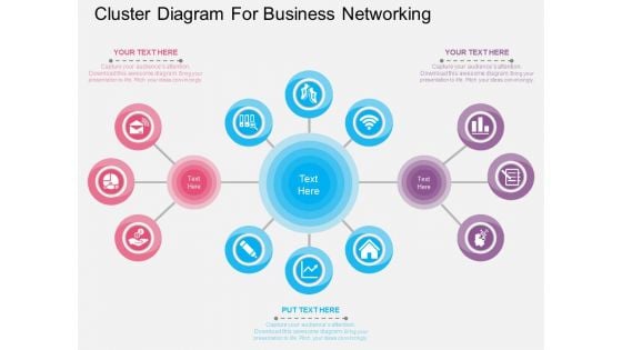 Cluster Diagram For Business Networking Powerpoint Template