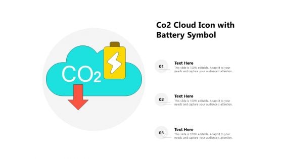 Co2 Cloud Icon With Battery Symbol Ppt PowerPoint Presentation Infographics Guide PDF