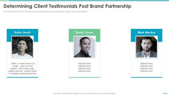 Co Branding Stakeholder Fund Raising Determining Client Testimonials Post Brand Guidelines PDF