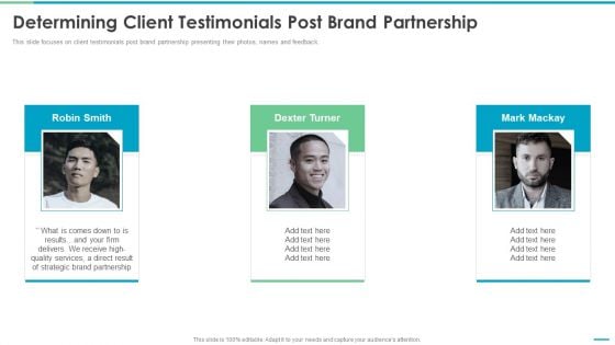 Co Branding Stakeholder Fund Raising Determining Client Testimonials Post Brand Guidelines PDF