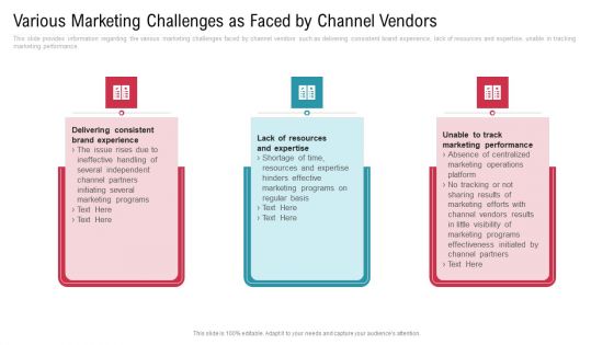 Co Variety Advertisement Various Marketing Challenges As Faced By Channel Vendors Infographics PDF Co Variety Advertisement Various Marketing Challenges As Faced By Channel Vendors Infographics PDF