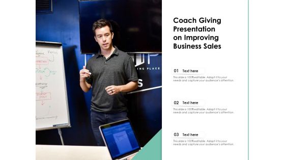 Coach Giving Presentation On Improving Business Sales Ppt PowerPoint Presentation File Graphics Design PDF