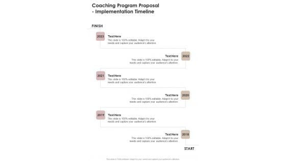 Coaching Program Proposal Implementation Timeline One Pager Sample Example Document Coaching Program Proposal Implementation Timeline One Pager Sample Example Document