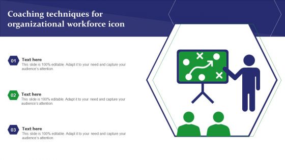 Coaching Techniques For Organizational Workforce Icon Diagrams PDF