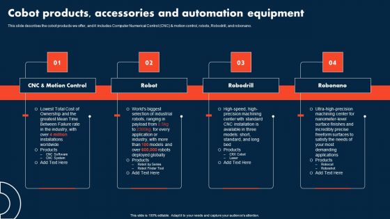 Cobot Products Accessories And Automation Equipment Structure PDF