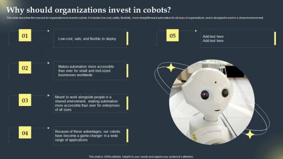Cobots Global Statistics Why Should Organizations Invest In Cobots Demonstration PDF Cobots Global Statistics Why Should Organizations Invest In Cobots Demonstration PDF