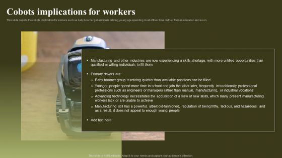 Cobots Implications For Workers Revolutionizing Human Machine Collaboration Cobots Download PDF