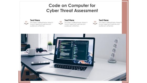 Code On Computer For Cyber Threat Assessment Ppt PowerPoint Presentation File Infographics PDF