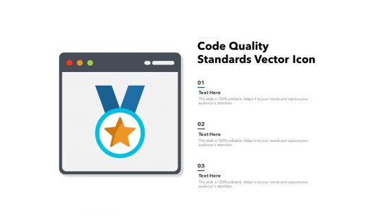 Code Quality Standards Vector Icon Ppt PowerPoint Presentation File Infographic Template PDF