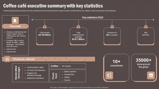 Coffee Cafe Executive Summary With Key Statistics Sample PDF Coffee Cafe Executive Summary With Key Statistics Sample PDF