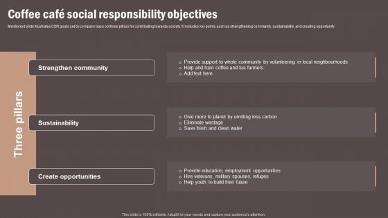 Coffee Cafe Social Responsibility Objectives Graphics PDF