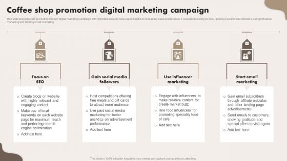 Coffee Shop Promotion Digital Marketing Campaign Diagrams PDF