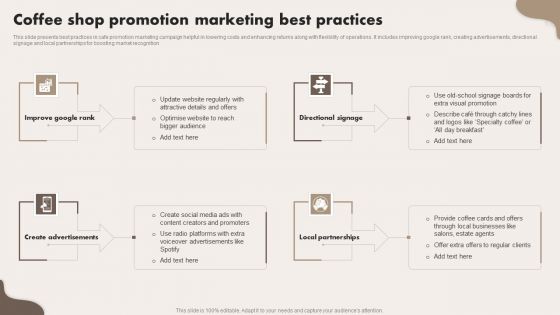 Coffee Shop Promotion Marketing Best Practices Guidelines PDF