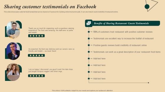 Coffeehouse Promotion Techniques To Boost Revenue Sharing Customer Testimonials On Facebook Ideas PDF