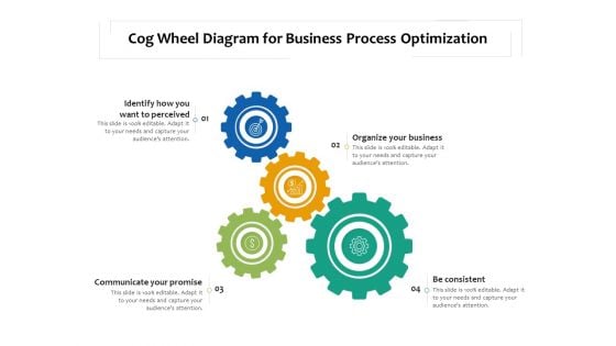 Cog Wheel Diagram For Business Process Optimization Ppt PowerPoint Presentation Pictures Examples PDF