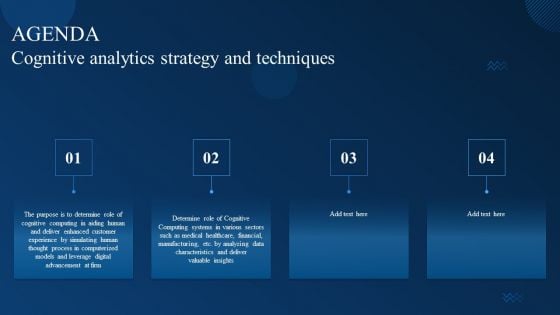 Cognitive Analytics Strategy And Techniques Agenda Cognitive Analytics Strategy And Techniques Structure PDF