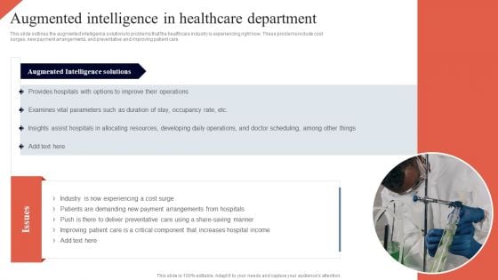 Cognitive Enhancement Augmented Intelligence In Healthcare Department Clipart PDF