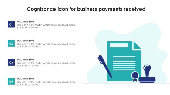 Cognizance Icon For Business Payments Received Portrait PDF