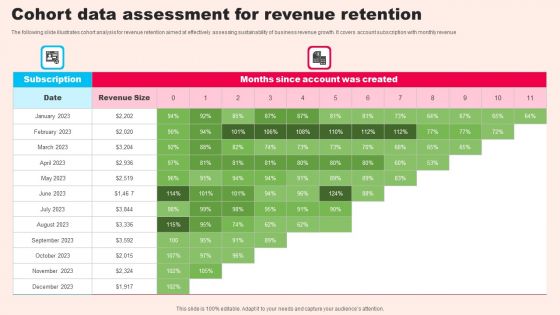 Cohort Data Assessment For Revenue Retention Mockup PDF