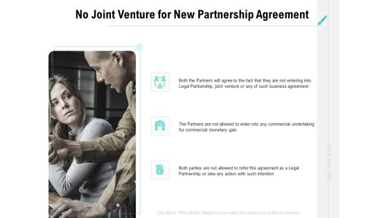 Collaboration Agreement No Joint Venture For New Partnership Agreement Ppt Infographic Template Background PDF