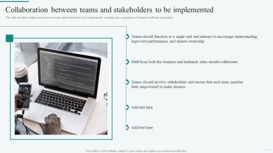 Collaboration Between Teams And Stakeholders To Be Implemented Icons PDF