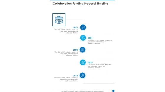 Collaboration Funding Proposal Timeline One Pager Sample Example Document