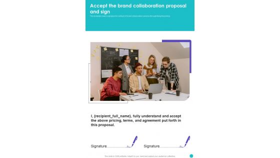 Collaboration To Partner With Celebrities Accept The Brand Collaboration One Pager Sample Example Document