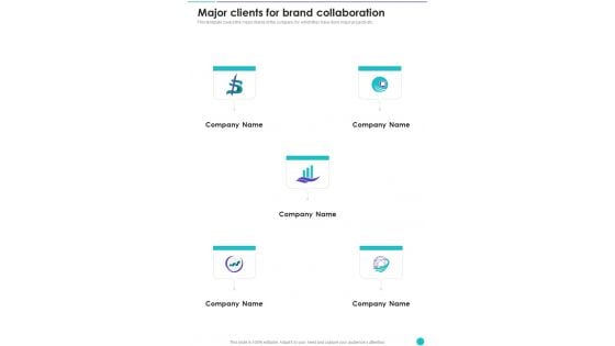 Collaboration To Partner With Celebrities Major Clients For Brand One Pager Sample Example Document Collaboration To Partner With Celebrities Major Clients For Brand One Pager Sample Example Document