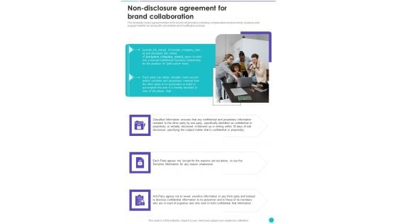 Collaboration To Partner With Celebrities Non Disclosure Agreement One Pager Sample Example Document