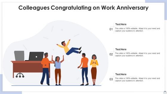 Colleagues Congratulating On Work Anniversary Template PDF