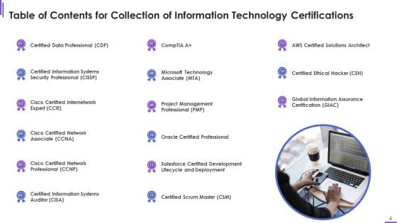 Collection Of Information Technology Certifications Ppt PowerPoint Presentation Complete With Slides