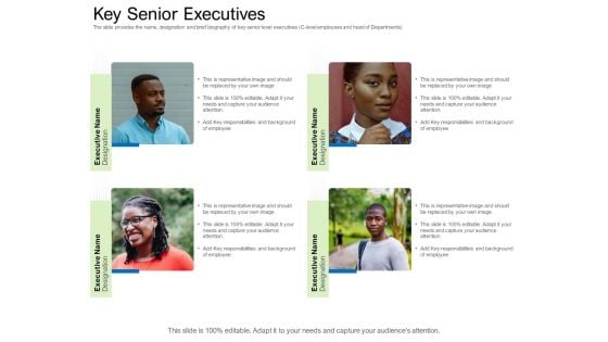 Collective Equity Funding Pitch Deck Key Senior Executives Portrait PDF