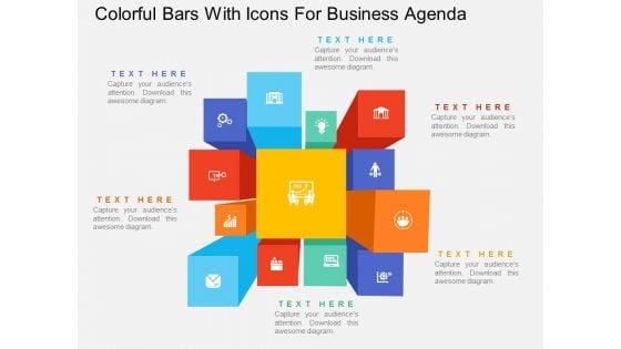 Colorful Bars With Icons For Business Agenda Powerpoint Template