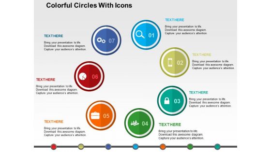 Colorful Circles With Icons Powerpoint Templates