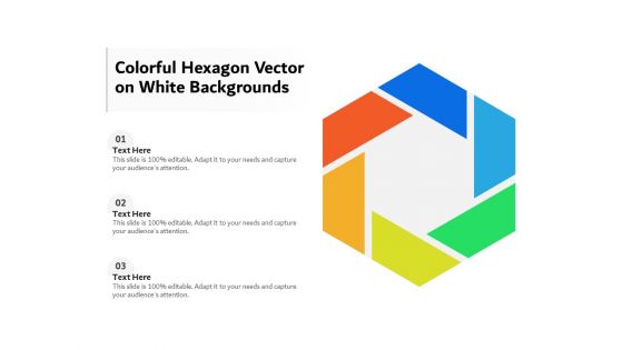 Colorful Hexagon Vector On White Backgrounds Ppt PowerPoint Presentation Gallery Slide PDF