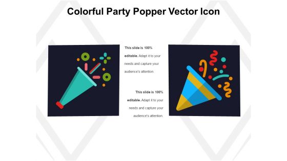 Colorful Party Popper Vector Icon Ppt PowerPoint Presentation Gallery Structure PDF